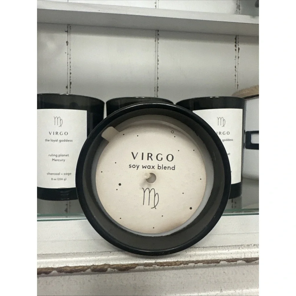 4‎ pk  Virgo Soy Wax Candle Loyal Goddess Ruling Planet Mercury Charcoal & Sage